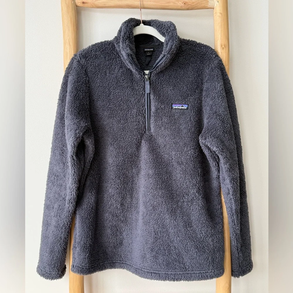 Patagonia Women’s 1/4 Zip Los Gatos Smolder Blue Soft Fleece Pullover L - Picture 7 of 15